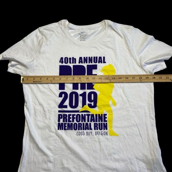 The Nike Tee 40th Annual PRE Prefontaine Memorial Run 2019 Athletic Cut White L - Picture 6 of 11